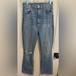 MOTHER The Tippy Top Insider Ankle Fray Jeans $258